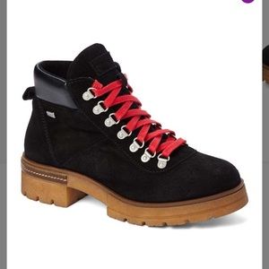 NIB-Black Gore Suede Ankle Boot